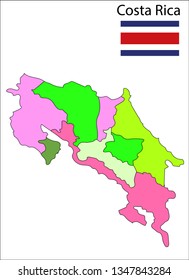 Vector illustration of map of Costa Rica

