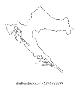 Vector Illustration of the Map of Croatia on White Background