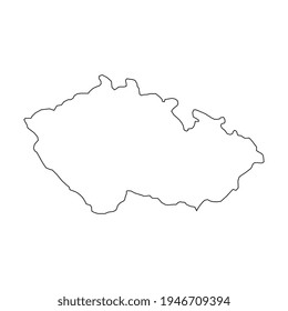 Vector Illustration of the Map of Czech Republic on White Background