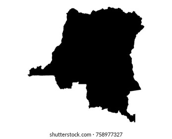 Vector illustration of map of Democratic Republic of Congo
