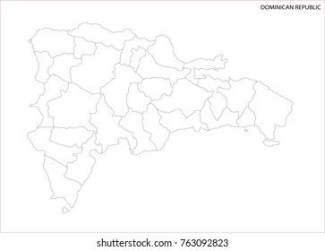 Vector Illustration Map of Dominican Republic in white background