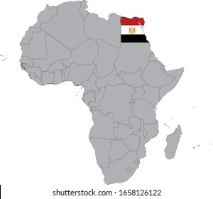 ilustración vectorial del Mapa de Egipto con bandera nacional