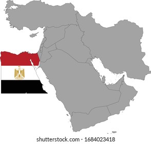 ilustración vectorial del Mapa de Egipto con bandera nacional