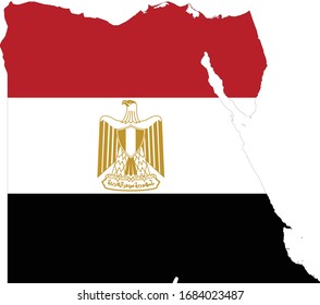vector illustration of Map of Egypt with national flag