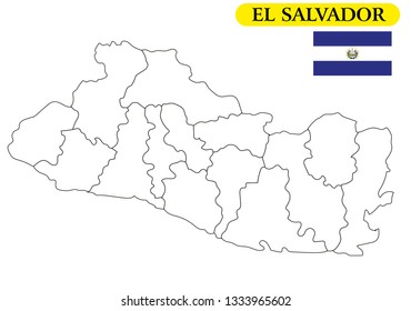 Vector illustration of map of El Salvador

