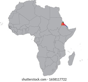 vector illustration of Map of Eritrea with national flag