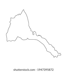 Vector Illustration of the Map of Eritrea on White Background