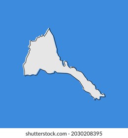 Vector Illustration of the Map of Eritrea on Blue Background