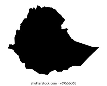 Vector illustration of map of Ethiopia