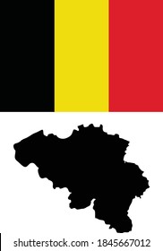 Vektorgrafik von Karte und Flagge Belgiens