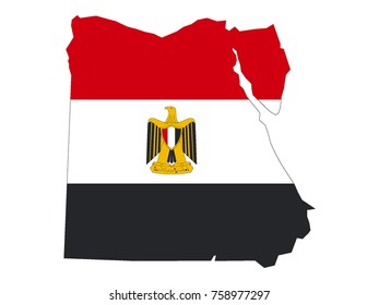 Vector illustration of map and flag of Egypt