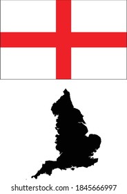 vector illustration of Map and Flag of England
