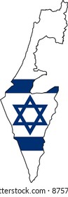 Vector Illustration of a Map and Flag from Israel