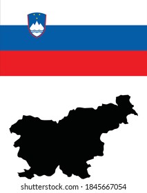 ilustración vectorial del mapa y la bandera de Eslovenia