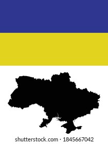 vector illustration of Map and Flag of Ukraine