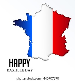 Vector illustration of map for France Bastille Day.
