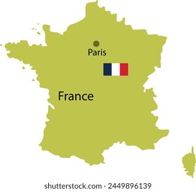 Vector illustration of the map of France. Country of Europe.