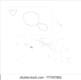 Vector Illustration Map of French Polynesia (France) in white background for continue.