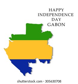 Vector illustration of a Map for Gabon Independence Day.