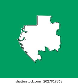 Ilustración vectorial del Mapa de Gabón sobre fondo verde