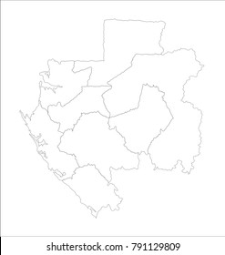 Vector Illustration Map of Gabon in white background for continue, Map Of Gabon Isolated On White Background.