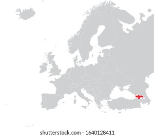 vector illustration of Map of Georgia with national flag
