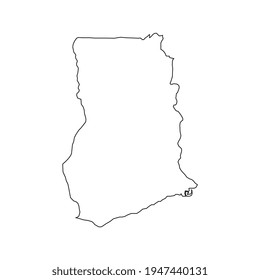 Vector Illustration of the Map of Ghana on White Background
