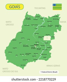 Mapa de ilustraciones vectoriales de los Goias en Brasil