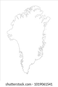 Vector Illustration Map of Greenland (Denmark) in white background for continue, Map Of Greenland (Denmark) Isolated On White Background.