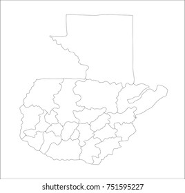 Vector Illustration Map of Guatemala in white background for continue.