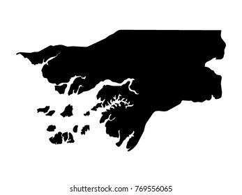 Vector illustration of map of Guinea Bissau