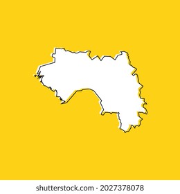 Ilustración vectorial del mapa de Guinea sobre fondo amarillo