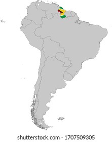 ilustración vectorial del Mapa de Guyana con bandera nacional