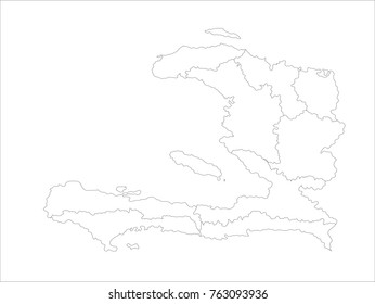 Vector Illustration Map of Haiti in white background for continue.