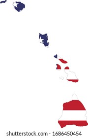 vector illustration of Map of Hawaii with USA flag