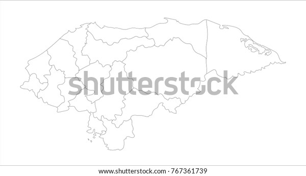 Vector Illustration Map Honduras White Background Stock Vector Royalty Free