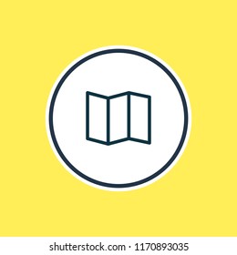 Vector illustration of map icon line. Beautiful camping element also can be used as guidance icon element.