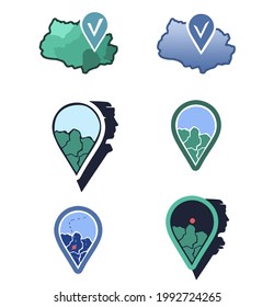 Vector illustration. Map icon with a pointer.