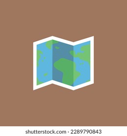 Vector illustration of map icons, world map, whole world.