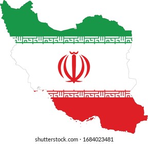 Vektorillustration-Abbildung der Karte Irans mit Landesflagge