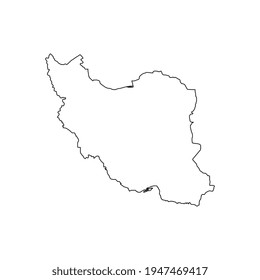Ilustración vectorial del mapa de Irán de fondo blanco