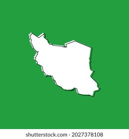 Vector Illustration of the Map of Iran on green Background