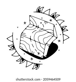 Vector illustration with a map. Isolated on a white background. Cute doodle illustrations.