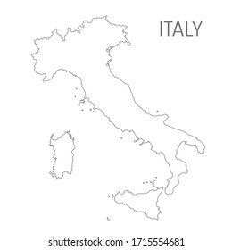 Vector illustration: map of Italy. Line border