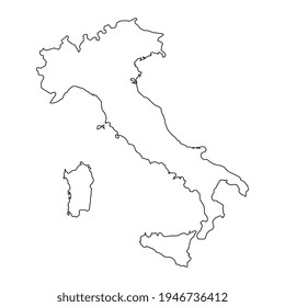 Ilustración vectorial del mapa de Italia sobre fondo blanco