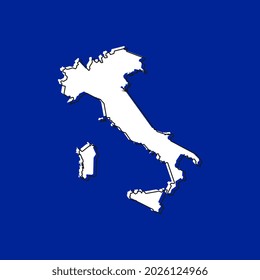 Vector Illustration of the Map of Italy on Blue Background