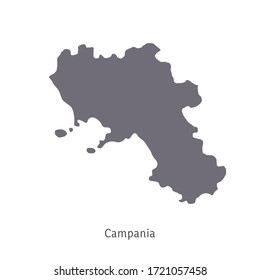 Vector illustration: map of Italy. Silhouette and contour of Italy. Campania Region