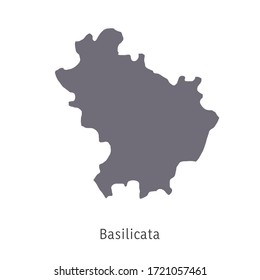 Vector illustration: map of Italy. Silhouette and contour of Italy. Basilicata Region