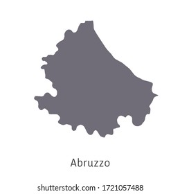 Vector illustration: map of Italy. Silhouette and contour of Italy. Abruzzo Region