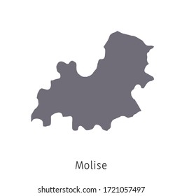 Vector illustration: map of Italy. Silhouette and contour of Italy. Molise Region